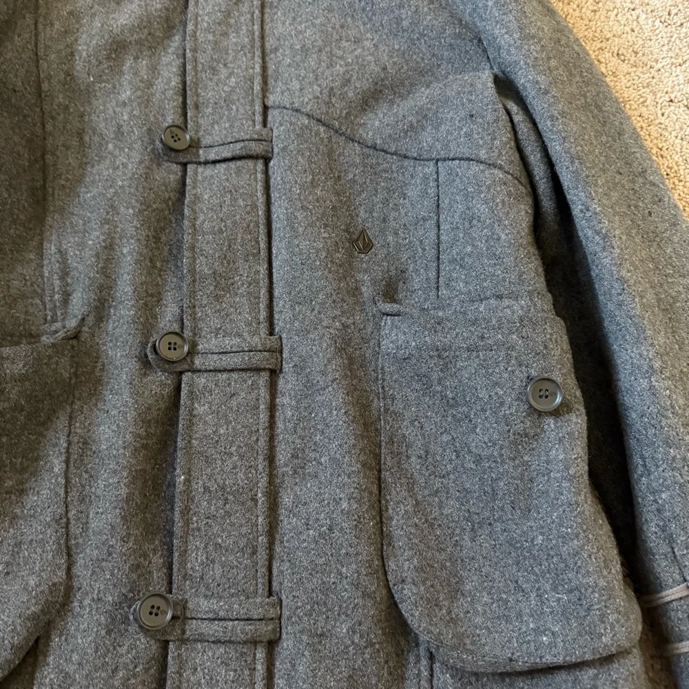 VTG Volcom Scout Men’s Collectable 55% Wool Full Zip Overcoat Size‎ L Fortis